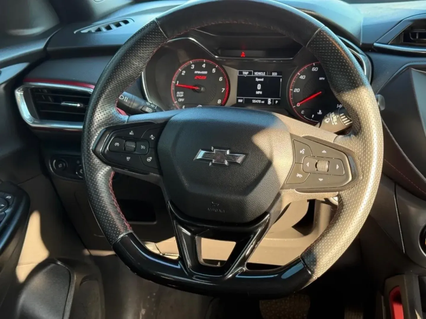 2022 /Jet Black with Red accents Lea Chevrolet TrailBlazer RS (KL79MTSL3NB) with an ECOTEC 1.3L I3 Turbo DOHC SIDI engine, Automatic transmission, located at 970 Woodlawn Dr., Farmington, MO, 63640, (573) 431-7800, 37.825642, -90.468674 - **Adventure Awaits with the 2022 Chevrolet Trailblazer RS!** <br /> <br /> If you're searching for a versatile, stylish SUV that fits perfectly into your active lifestyle, look no further than the 2022 Chevrolet Trailblazer RS, available now at Pettus CDJR Farmington in Farmington, MO. This pre-own - Photo#11