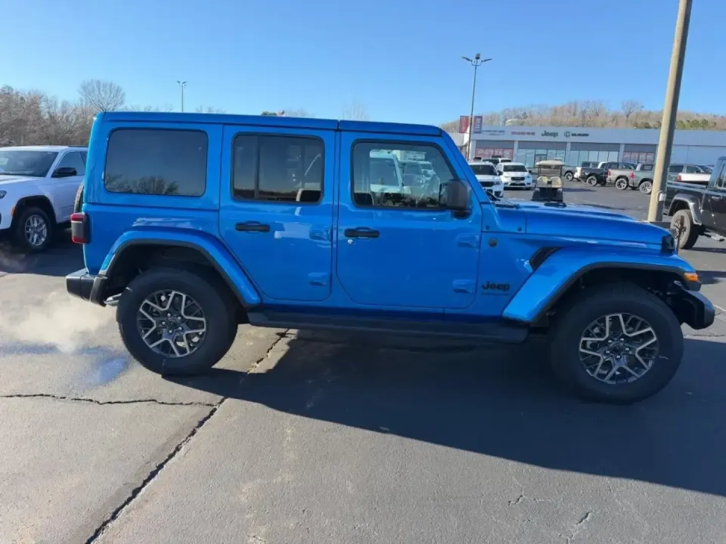 2026 /Black Leather Jeep Wrangler Sahara (1C4PJXEN3TW) with an 2.0L engine, 6M transmission, located at 970 Woodlawn Dr., Farmington, MO, 63640, (573) 431-7800, 37.825642, -90.468674 - ### Explore Life's Adventures with the 2026 Jeep Wrangler Sahara A Perfect SUV for All Your Family Escapades!<br /> <br /> Are you ready to elevate your lifestyle? The 2026 Jeep Wrangler Sahara in an eye-catching Hydro Blue is not just an SUV; it's your gateway to adventure! Whether you're hitting - Photo#1
