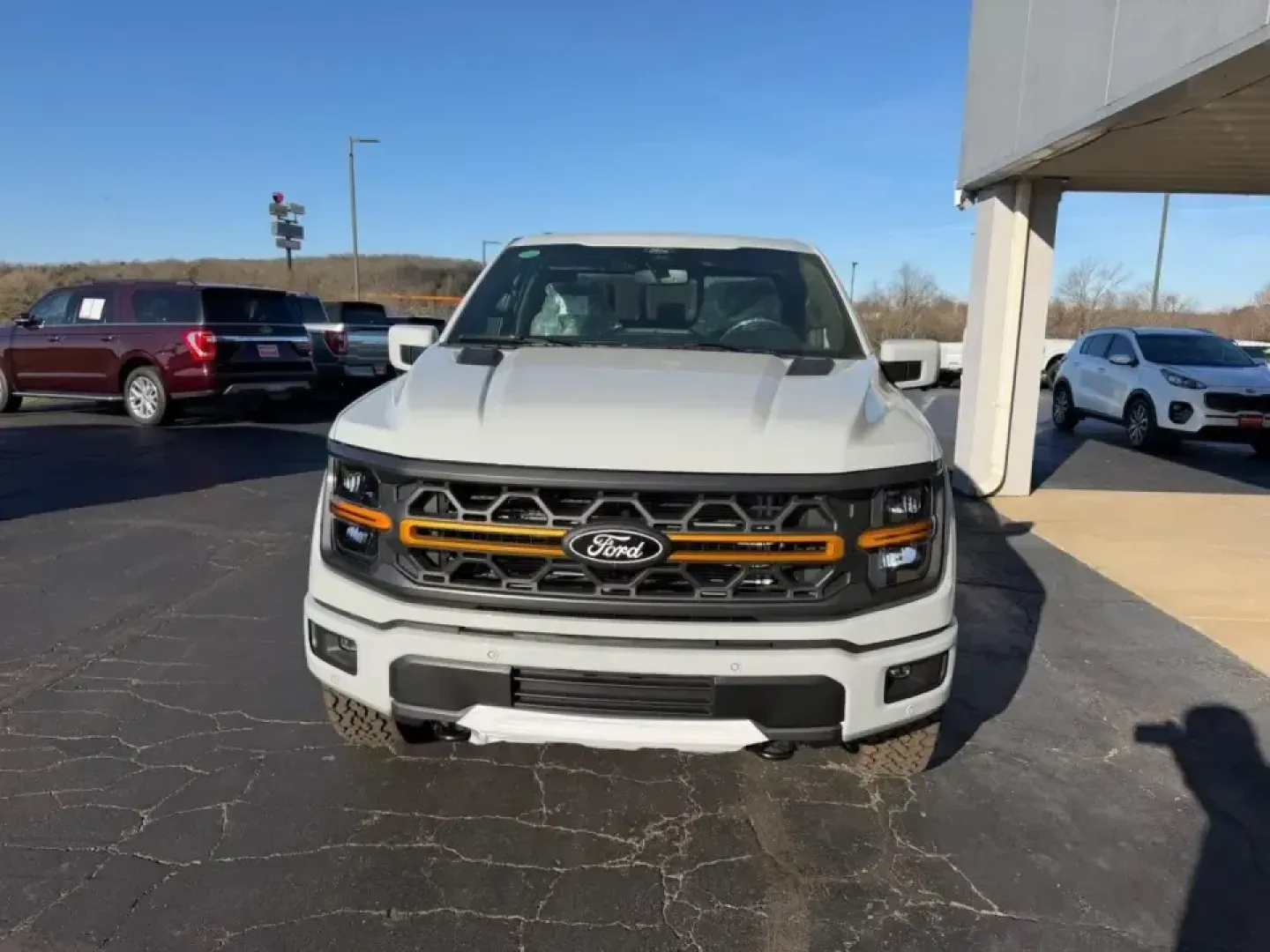 2026 /Black Leather Ford F-150 Tremor (1FTFW4L50TF) with an 5.0L engine, Automatic transmission, located at 141 Commercial Dr, Fredericktown, MO, 63645, (573) 783-6432, 37.570087, -90.320648 - Ready for weekend trail runs in the St. Francois Mountains, a confident tow rig for lake days, and a comfortable daily driver for the commute down US-67? This 2026 Ford F-150 Tremor is built for Missouri life-where work, family, and adventure all share the same calendar. With just 17 miles on the od - Photo#7