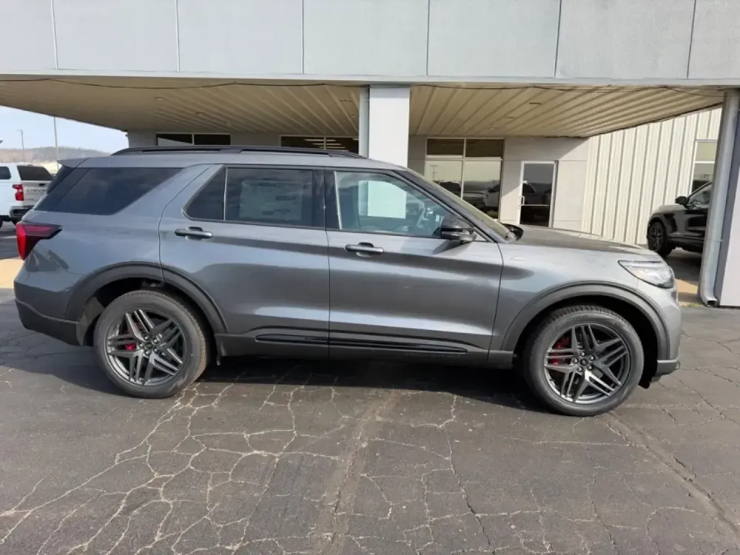 2026 /Onyx Cloth Ford Explorer ST-Line (1FMUK8KH7TG) with an 2.3L EcoBoost I-4 engine, Automatic transmission, located at 141 Commercial Dr, Fredericktown, MO, 63645, (573) 783-6432, 37.570087, -90.320648 - When your weekends bounce between school drop-offs, quick runs down Highway 67, and spontaneous getaways to St. Francois State Park, you need an SUV that feels refined on the commute yet confident when the road turns unpredictable. This 2026 Ford Explorer ST-Line in sleek Gray delivers that do-it-al - Photo#1