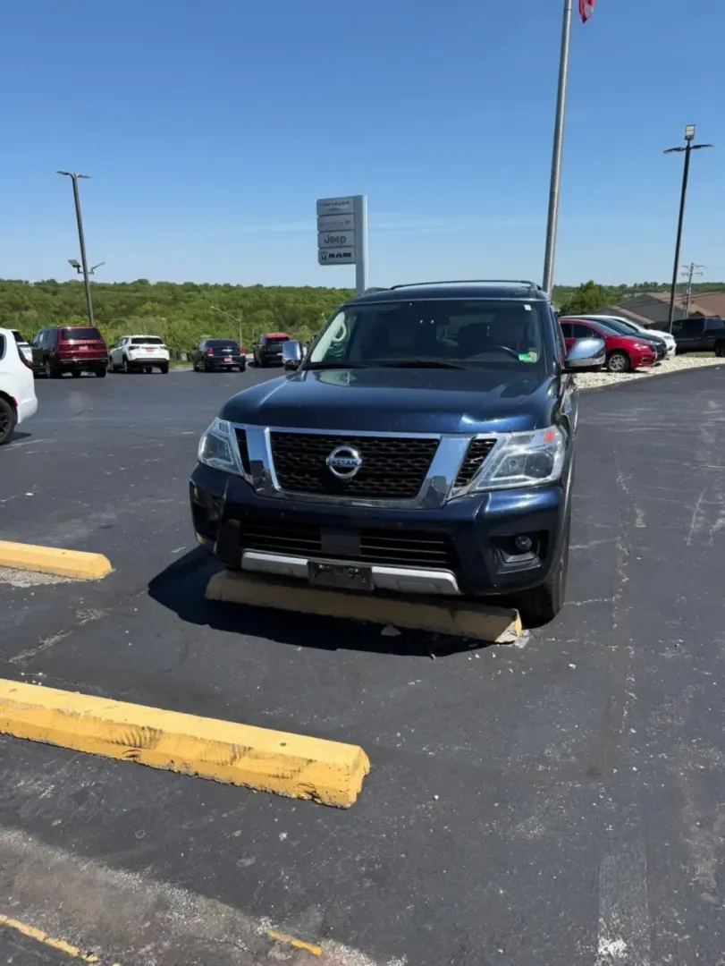 2018 /Almond Nissan Armada SL (JN8AY2NC5J9) with an 5.6L V8 DOHC 32V engine, Automatic transmission, located at 12830 Highway 21, De Soto, MO, 63020, (636) 337-7777, 38.153099, -90.573624 - Load up the family, hitch up the trailer, and point the nose toward a weekend at Washington State Park or a long day on the road to St. Louis-this full-size SUV is built for real life. If you need confident space, V8 power, and four-season capability for Missouri highways, the **2018 Nissan Armada S - Photo#2