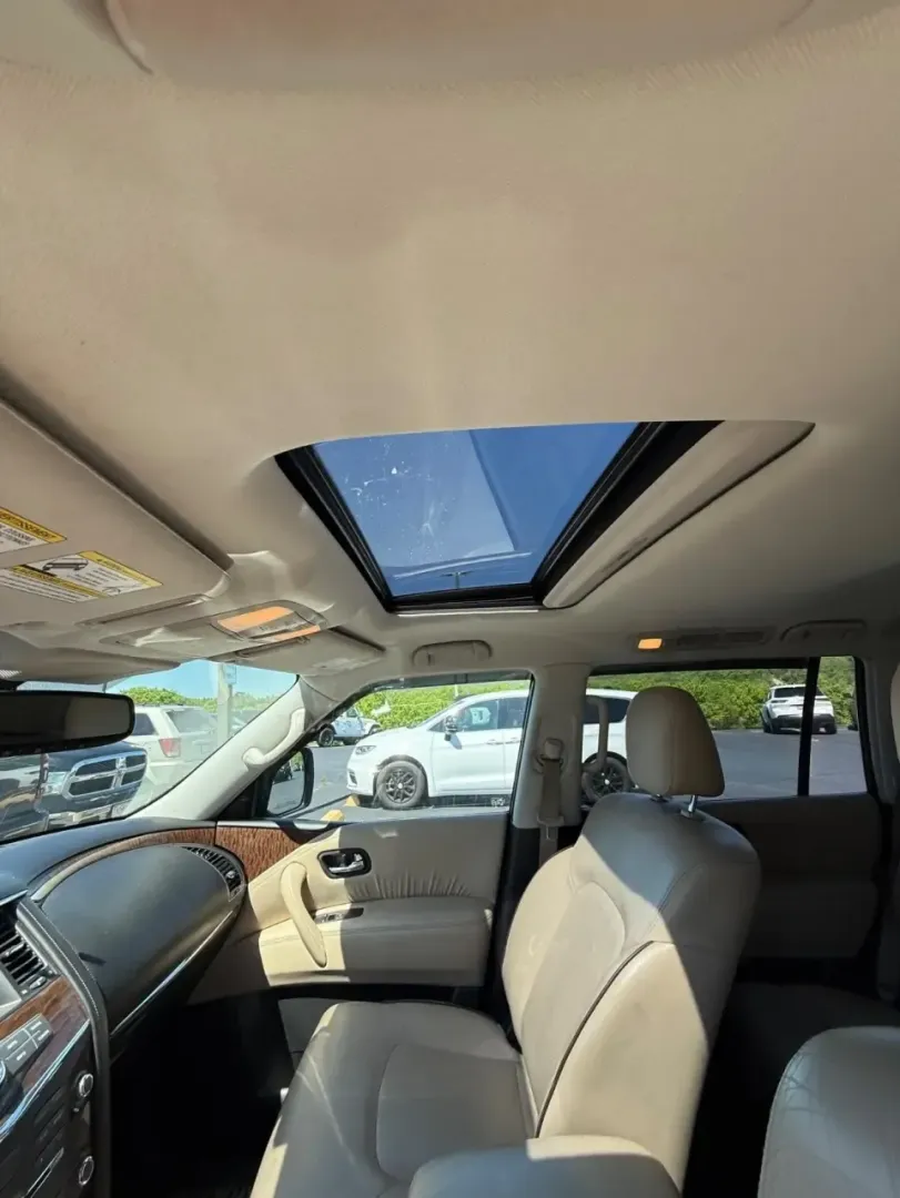 2018 /Almond Nissan Armada SL (JN8AY2NC5J9) with an 5.6L V8 DOHC 32V engine, Automatic transmission, located at 12830 Highway 21, De Soto, MO, 63020, (636) 337-7777, 38.153099, -90.573624 - Load up the family, hitch up the trailer, and point the nose toward a weekend at Washington State Park or a long day on the road to St. Louis-this full-size SUV is built for real life. If you need confident space, V8 power, and four-season capability for Missouri highways, the **2018 Nissan Armada S - Photo#6