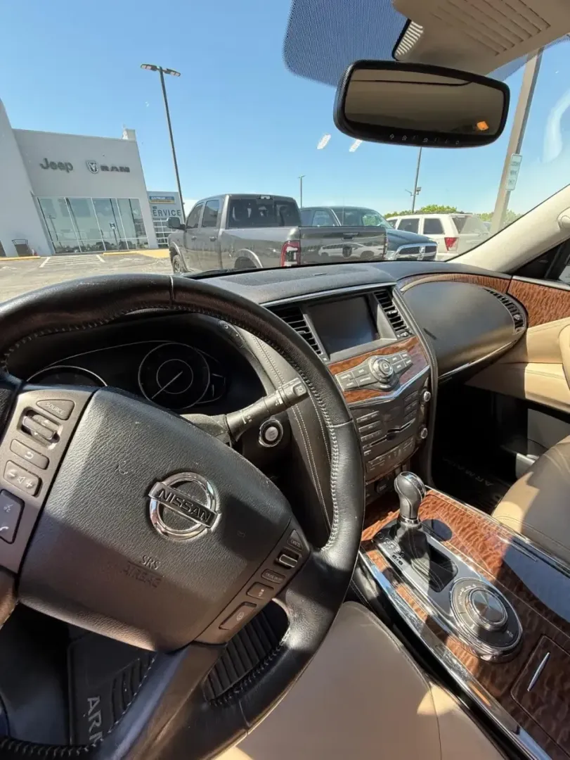 2018 /Almond Nissan Armada SL (JN8AY2NC5J9) with an 5.6L V8 DOHC 32V engine, Automatic transmission, located at 12830 Highway 21, De Soto, MO, 63020, (636) 337-7777, 38.153099, -90.573624 - Load up the family, hitch up the trailer, and point the nose toward a weekend at Washington State Park or a long day on the road to St. Louis-this full-size SUV is built for real life. If you need confident space, V8 power, and four-season capability for Missouri highways, the **2018 Nissan Armada S - Photo#7