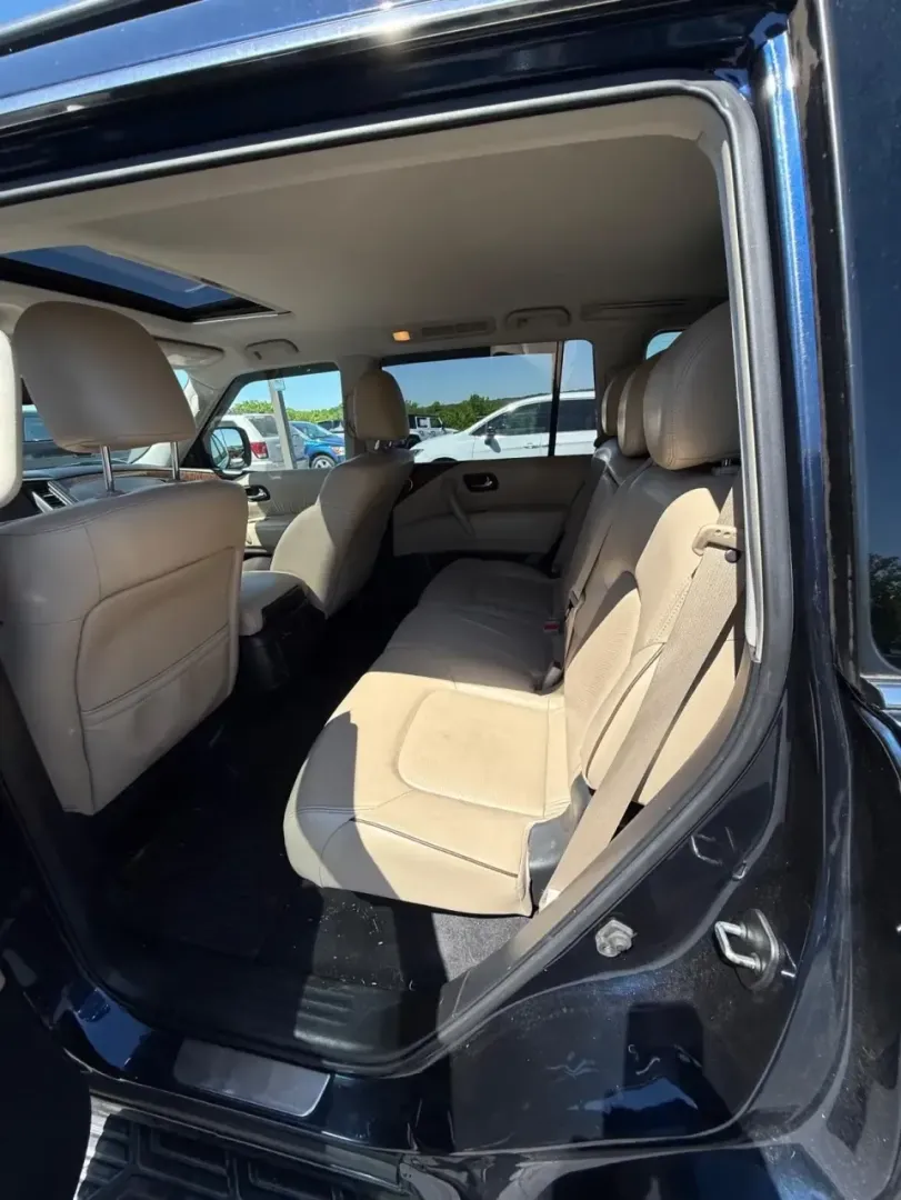2018 /Almond Nissan Armada SL (JN8AY2NC5J9) with an 5.6L V8 DOHC 32V engine, Automatic transmission, located at 12830 Highway 21, De Soto, MO, 63020, (636) 337-7777, 38.153099, -90.573624 - Load up the family, hitch up the trailer, and point the nose toward a weekend at Washington State Park or a long day on the road to St. Louis-this full-size SUV is built for real life. If you need confident space, V8 power, and four-season capability for Missouri highways, the **2018 Nissan Armada S - Photo#8